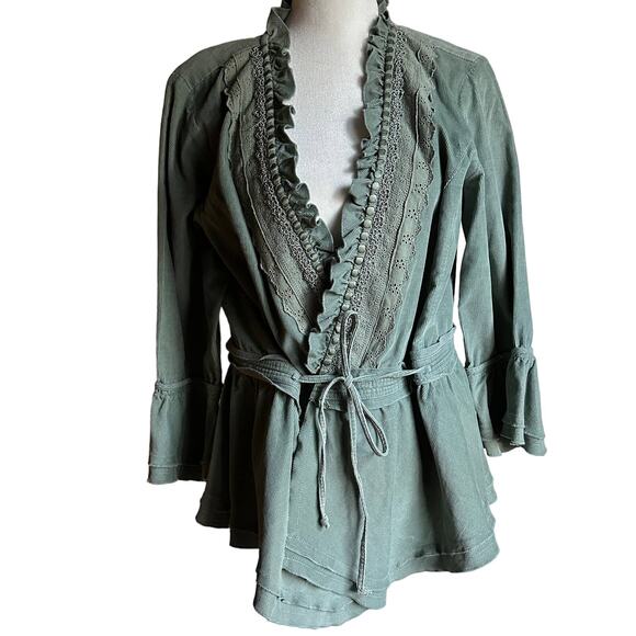 J. JILL |  Boho Fine Wale Corduroy Wrap Tie Waist Jacket | Women's Size Small - Picture 1 of 7